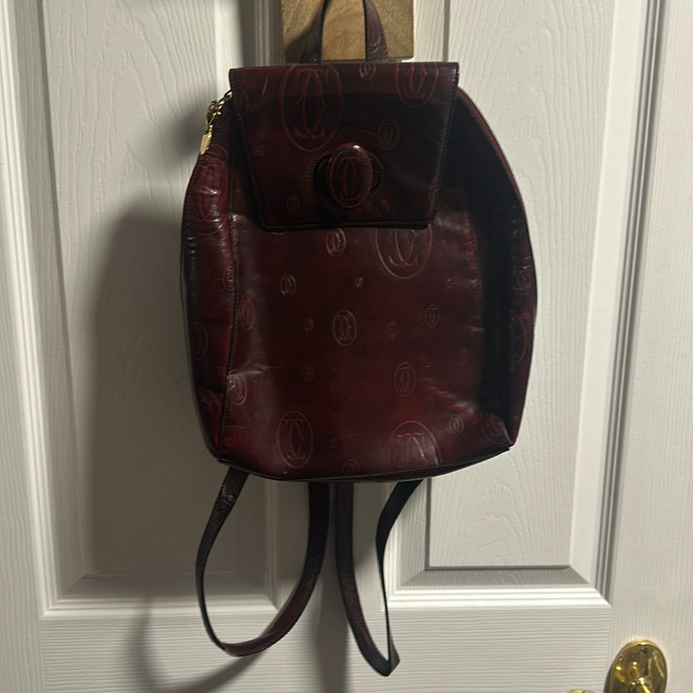 Cartier Burgundy Leather Mini Backpack
